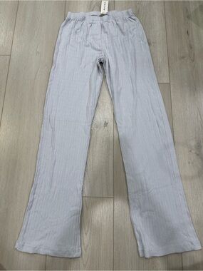 John Galt Light Blue Ribbed Knit pants